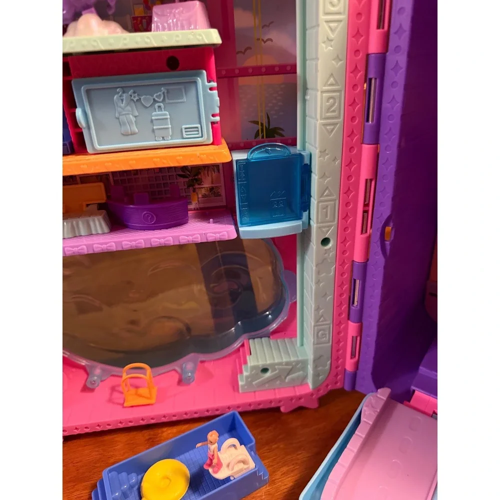 Polly Pocket Rainbow Funland Theme Park Backpack Playset Unicorn Carnival Toy